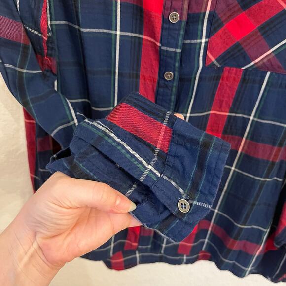 True Craft Womens Plaid Shirt XL Flannel Tartan Lightweight Modal Blend Granola - Picture 8 of 12